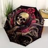 Dark Fantasy Skull & Tentacle Circular Wall ArtUmbrella, Portable 3-Fold Compact Umbrella for Men & Women Gift