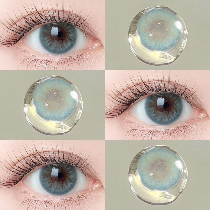 Eyeshare 2pcs LOIRE Contact Lenses for Eyes Colored Eye Lens 14.5mm Natural Brown Grey Softlens Beauty Pupils