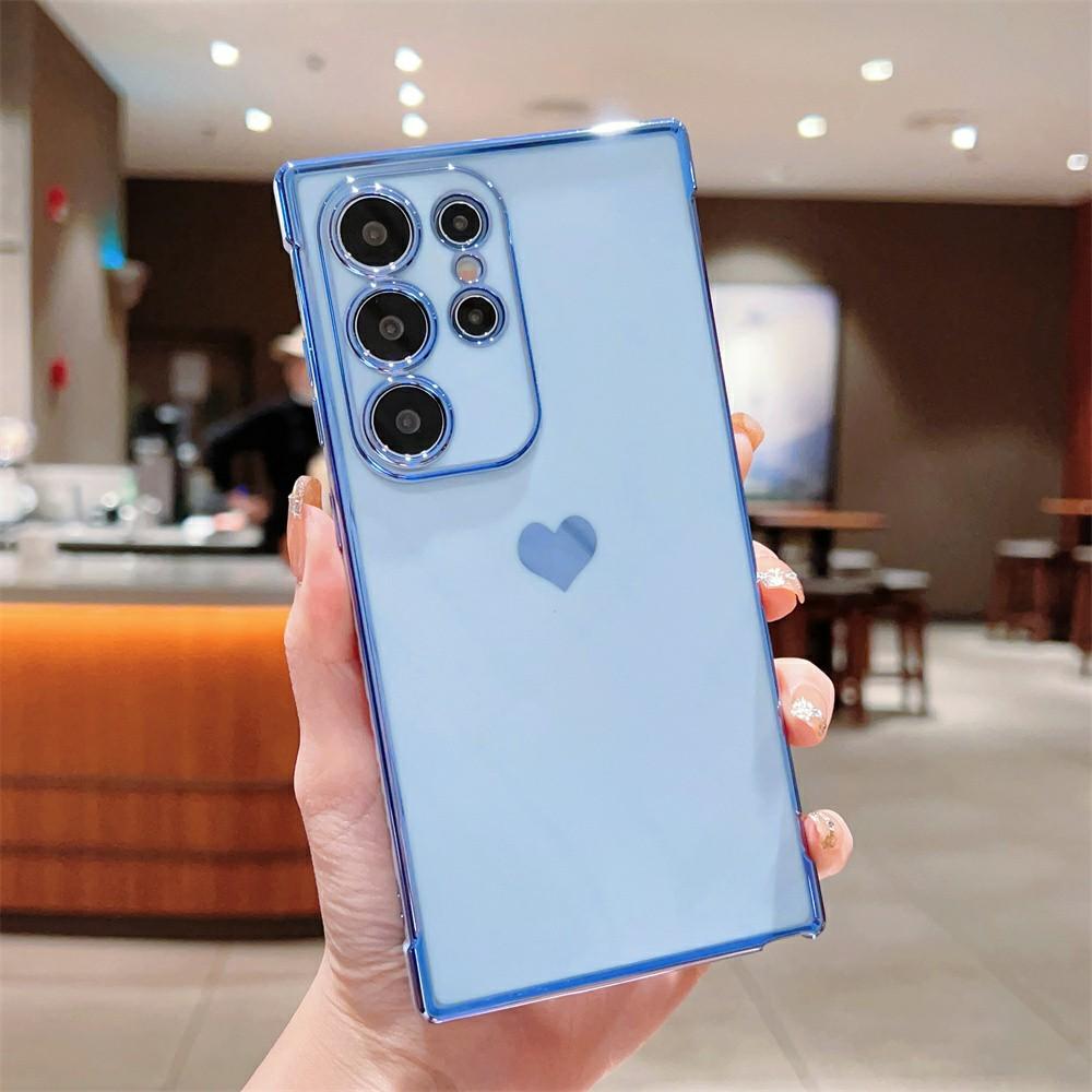 Pro Samsung Galaxy S26 Ultra Pouzdro Zadní kryt telefonu z TPU Pokovený vzor srdce