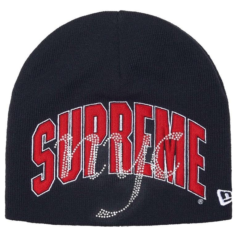 Supreme New Era Rhinestone Beanie Navy One-Size
