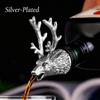 Stag Head Wine Pourer, Zinc Alloy Deer Head Liquor Bottle Pour Spout, Decorative Wine Bottle Stopper Pourer for Red Wine Whiskey Brandy Bar Home Party