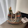 Shoulder bag women's new woven commuter large-capacity tote bag straw beach vacation bag portable messenger bag