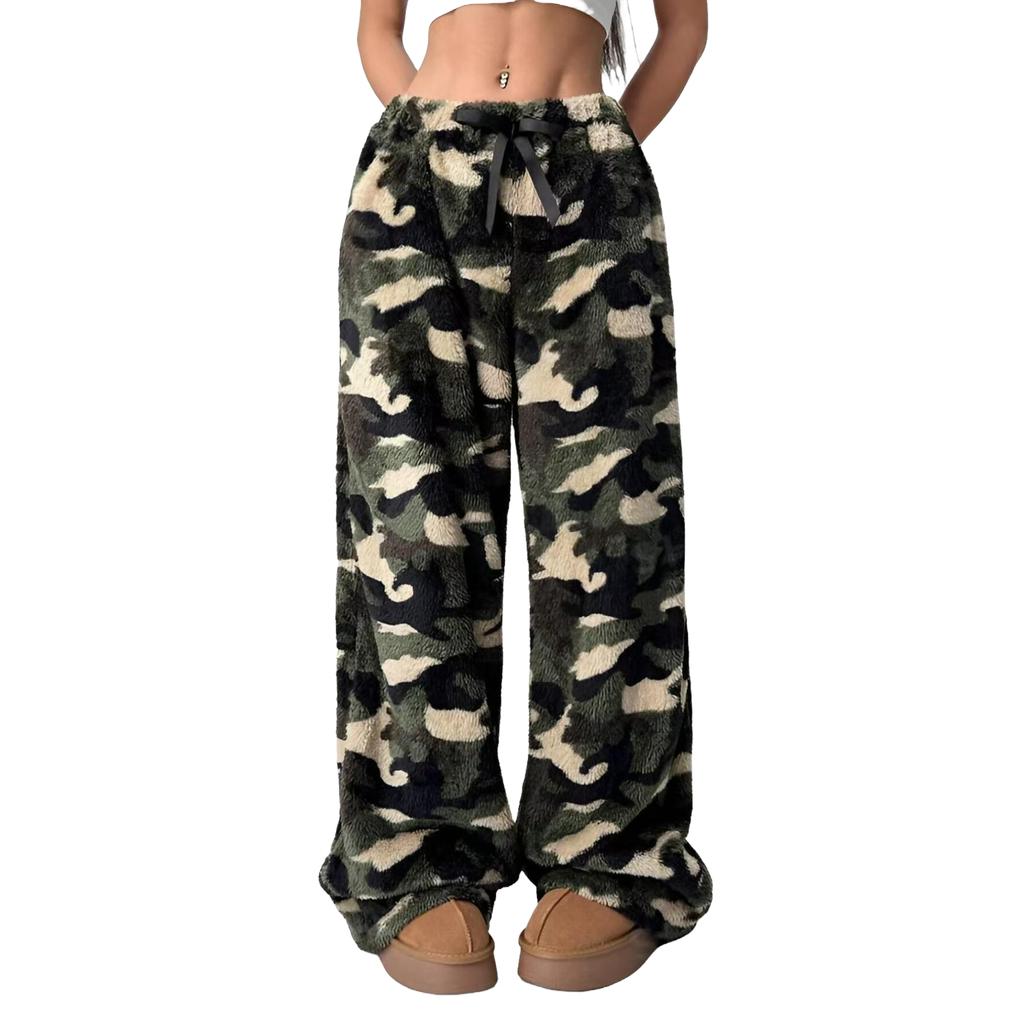 Women's Wide Leg Print High Waist Loose Fit Casual Pants for Everyday Wear