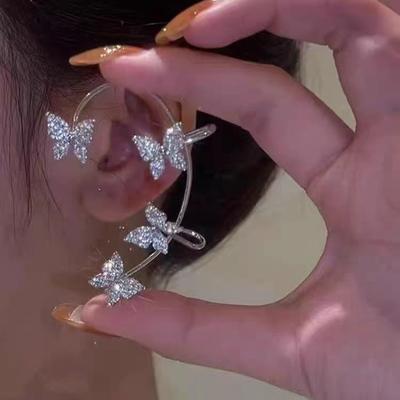 Fashion Butterfly Earrings Hanging Female Temperament High No Ear Hole Earrings Design Earrings