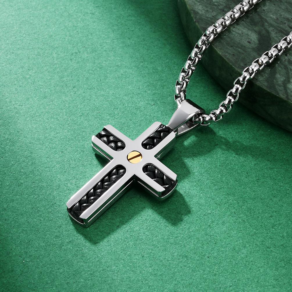 2025 Cross Pendant Men's Fashion Simple Personalized Jewelry Exquisite Gift Necklace