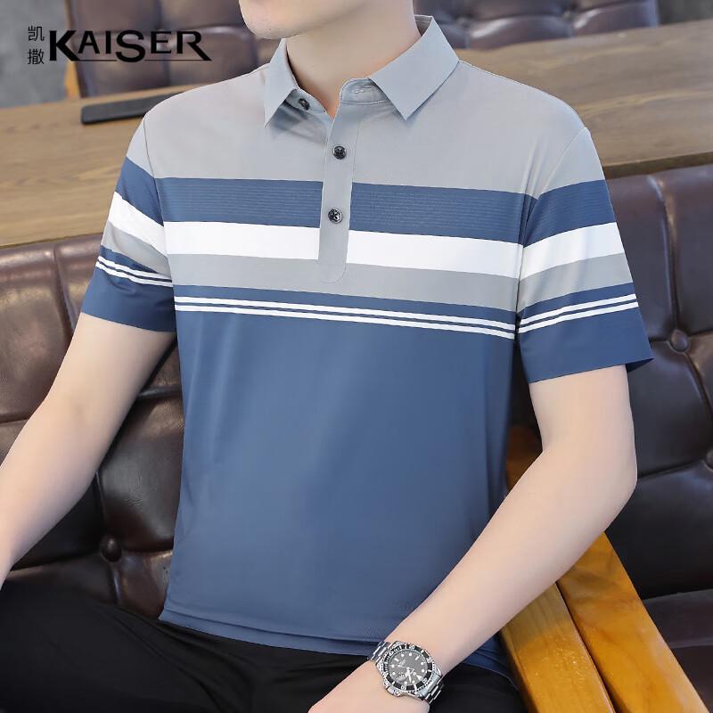 Kaiser Men s Stripe Polo T-Shirt L