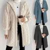 2024 Autumn/Winter European and American Women's Solid Color Long Sleeve Hooded Loose Plush Jacket for Women