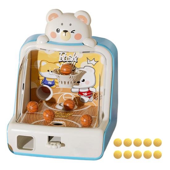 Animal Tabletop Basketball Shoot Game Mini Basketball Shoot Arcade Machine with Score Display Rabbit