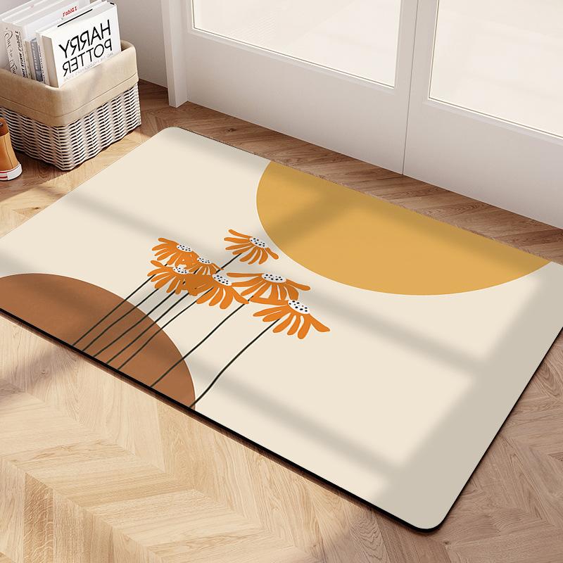 Nordic Wind Soft Diatom Mud Floor Mat Flower Home Bathroom Non-slip Mat Toilet Toilet Absorbent Foot Mat
