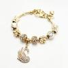 18K Gold-Plated Alloy Bracelet for Women - Charming Gold Flower Crystal Zircon Punk Valentine's Day Gift