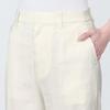 MUJI Women's Hemp Blend Stretch Straight Pants, Off-White, Size XL, BE1QVA4S