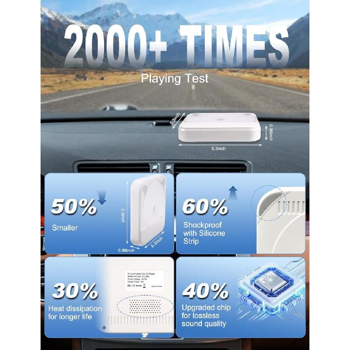 External Portable CD Player for Car - Car CD Player with USB Port AUX Port, Universal USB CD Player for Car, Laptop, TV, Computer