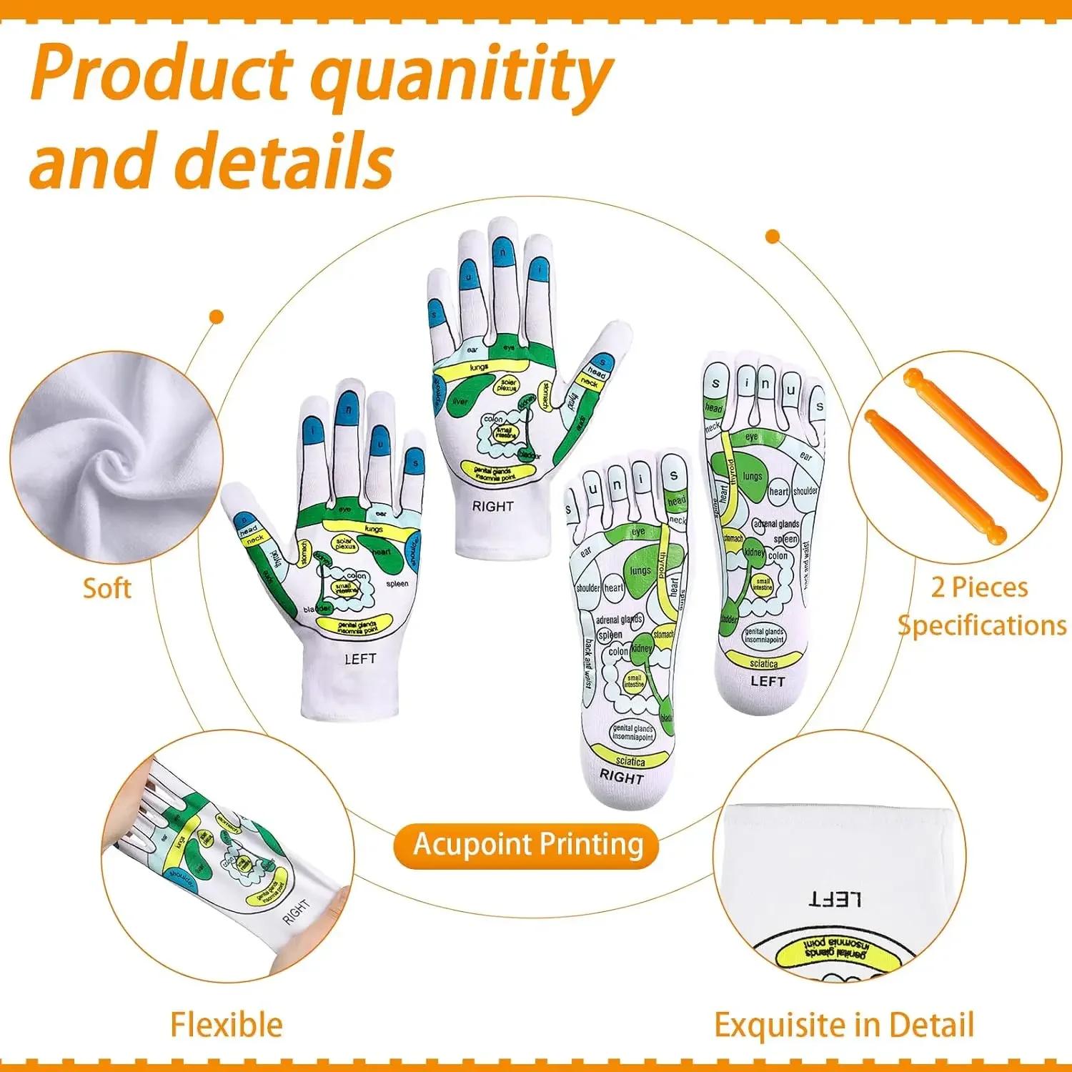 

Набор перчаток и носков для акупрессуры и рефлексологии, массаж с помощью инструментов для точечного массажа, ручной спа-уход, носки для рефлексологии, носки с раздельными пальцами