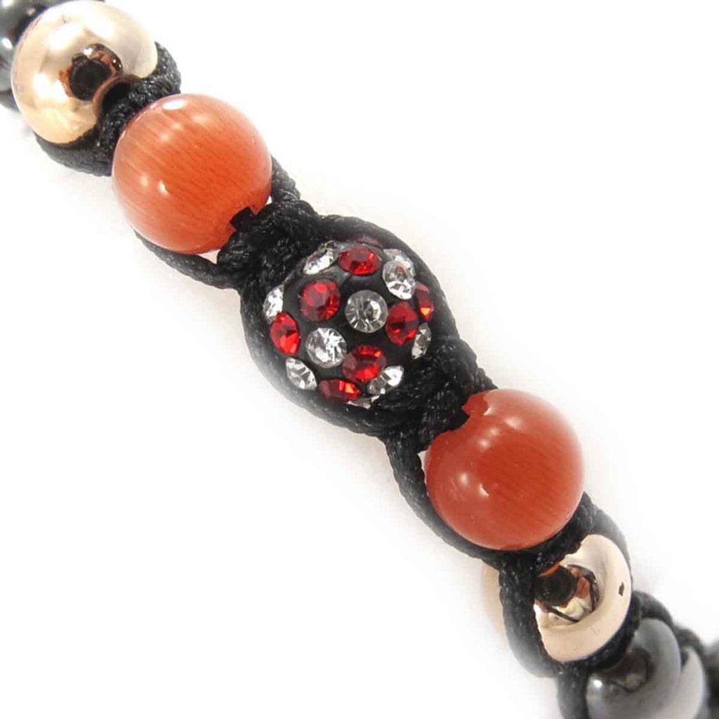 Les Trésors De Lily [J8704] - Brățară etnică 'Shambhala' portocalie