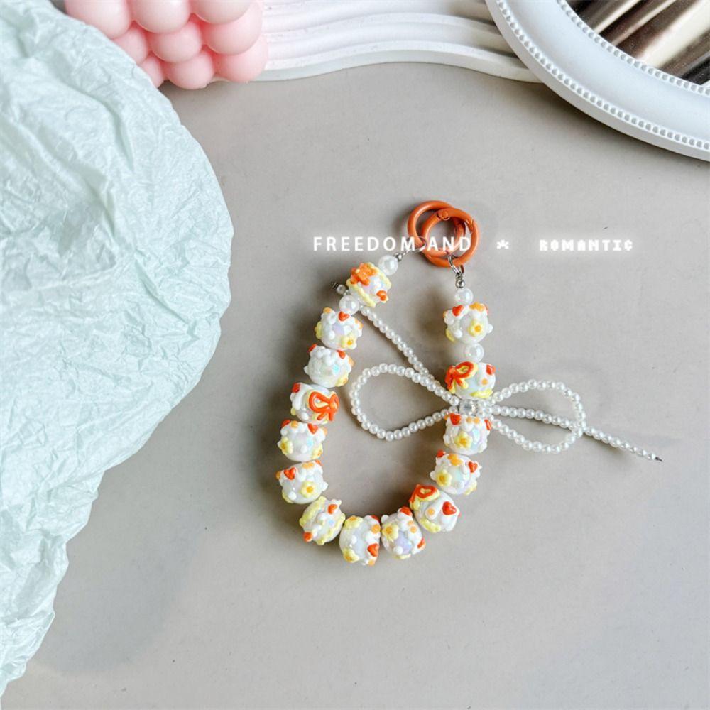 Colorful Mobile Phone Strap Pearl Phone Lanyard New Bag Pendant Keychain