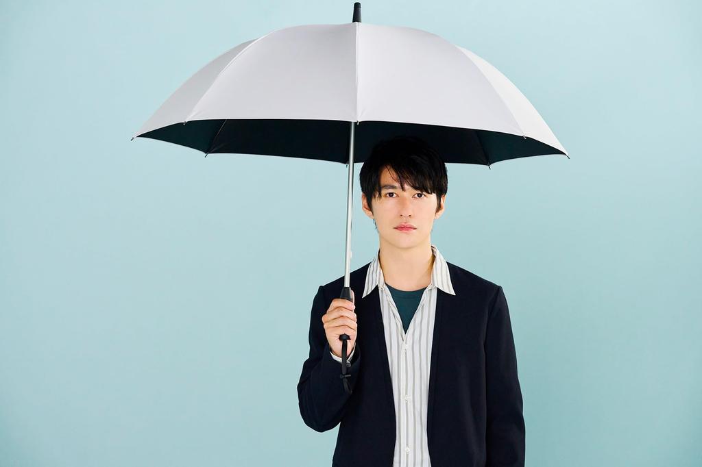 Waterfront LESS IS MORE Series Long Sun and Rain Wind Level 4 Water UV Light and Heat Unisex "ZENTENKOU" Umbrella, Umbrella, Umbrella, Black, 60cm,