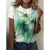 Creative 3D Printed Short Sleeved T-shirt Fashionable Comfortable Soft Breathable Large Loose Womens T-shirt
