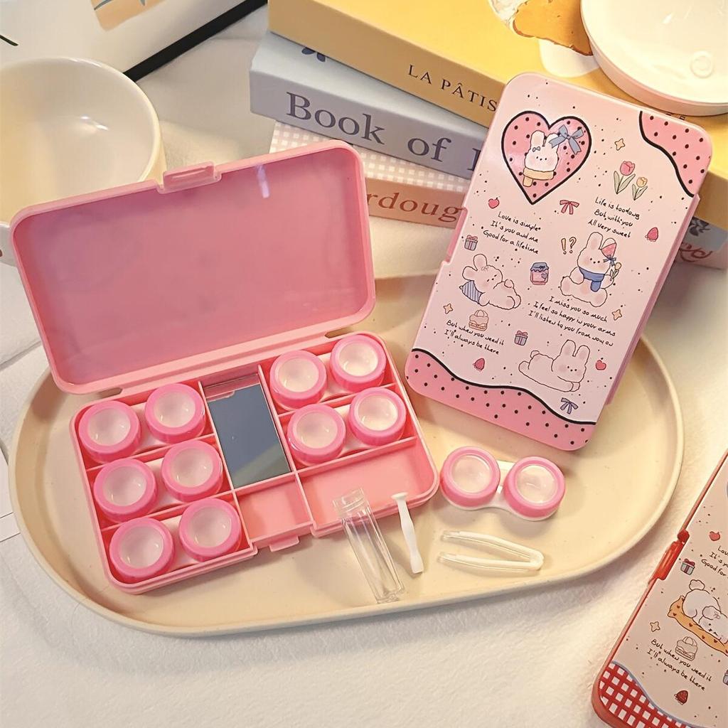 Ins Six Pack Contact Lens Box High Beauty Cute Contact Lens Storage Companion Care Box As979 With Mirror