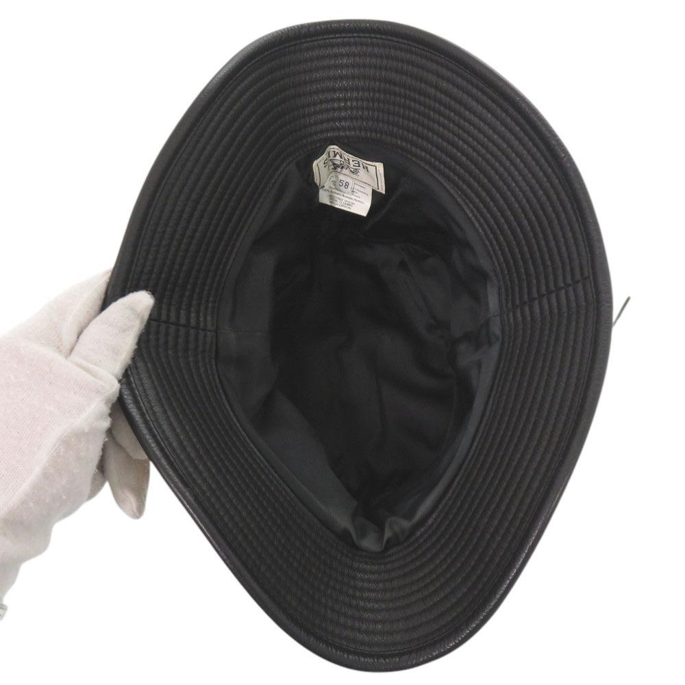 Used AUTHENTIC HERMES Bucket Hat Size58 Brown Black Cashmere Leather
