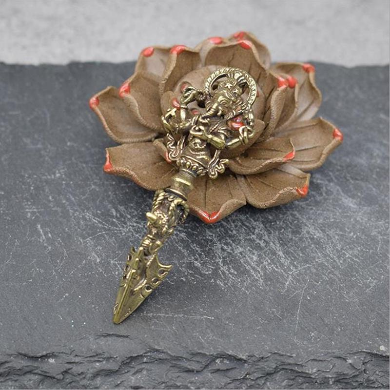 1Pc Messing Elefant Gott Des Reichtums Vajry Stößel Anhänger Für Glück Auto Keychain