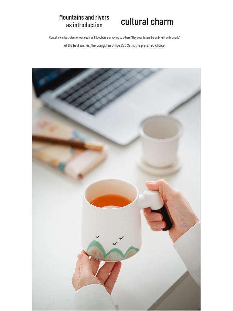 Ceramic Office Mug Set - Employee Souvenir with Logo for Annual Business Meetings and Corporate Gifts