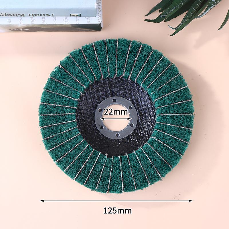 100/115/125mm Grinding Wheel For Angle Grinder Nylon Fiber Flap Polishing Wheel Disc 5 Inch Non-Woven Grinding Wheel Metal Wood