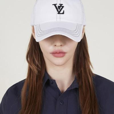 VARZAR 3D Monogram Stitch Overfit Ball Cap White