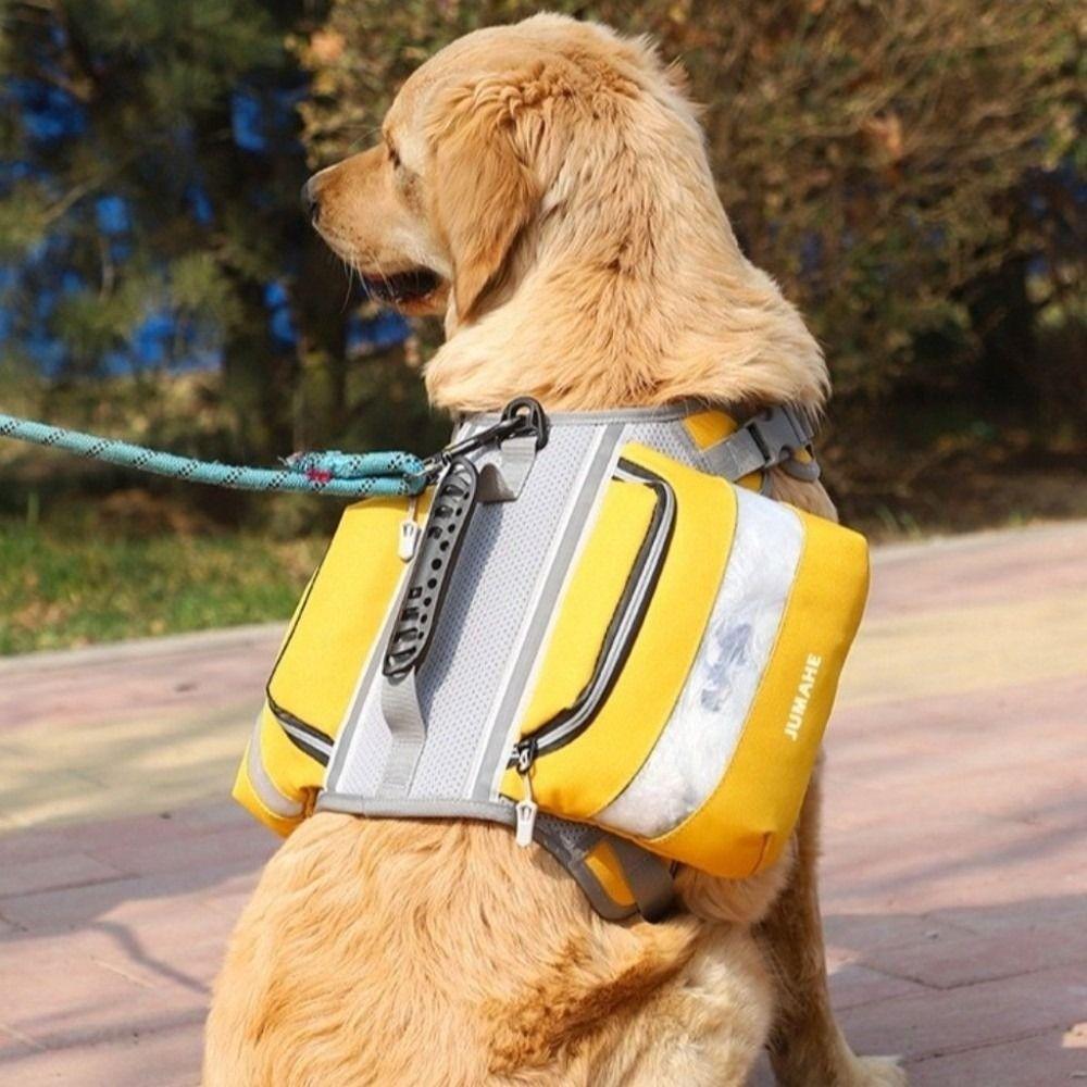 Large Capacity Dog Training Backpack Adjustable Side Pocket Dog Snack Bag Double Pack Reflective Dog Harness Saddlebag Outdoor