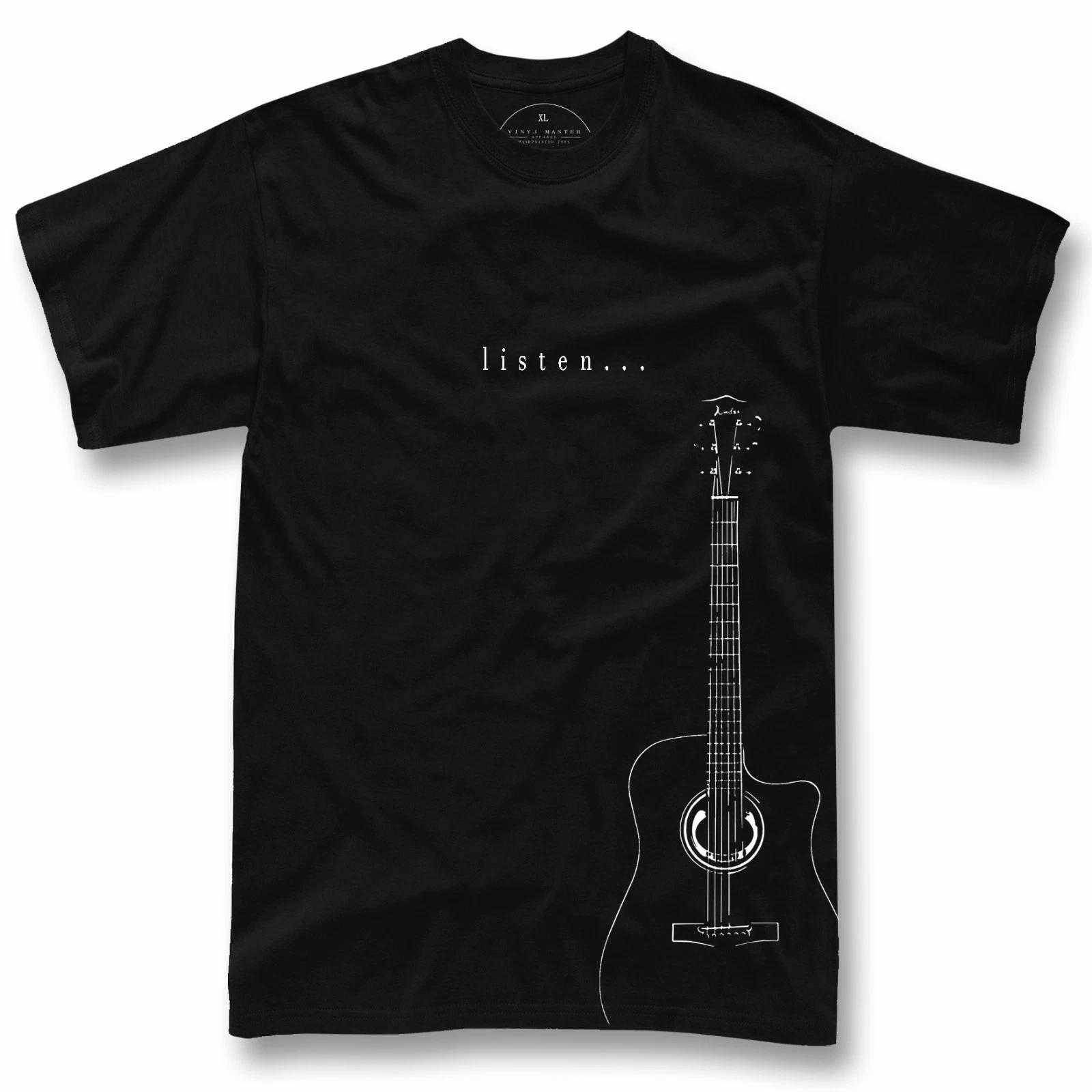 Acoustic Guitar T-Shirt Classic Rock Guitar Player Gift Mens Graphic Tee XL