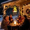 LED Santa Hat Hanging Light Christmas Hat Pendant Lamp Warm light Christmas decoration for porches terraces parties