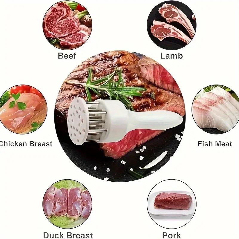 1pc Stainless Steel Tenderizer,Meat Product Loosening 16Needle,Tendon Breaking Needle,Ultra-sharp Tenderizing Knife Kitchen Tool