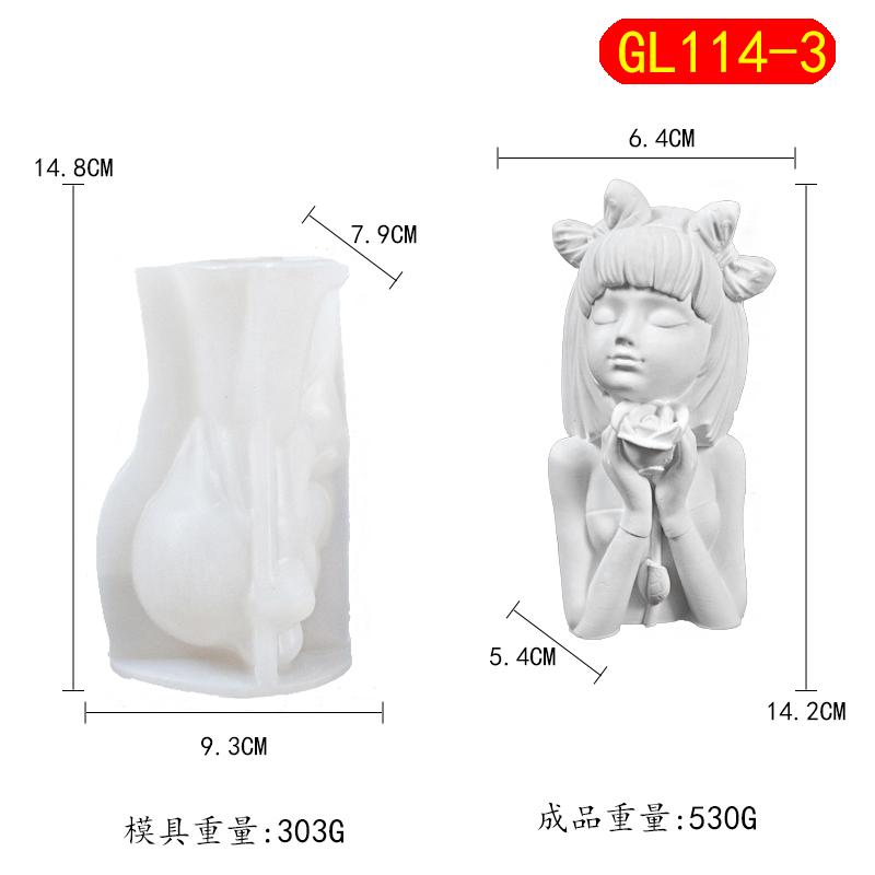 15cm Big Beautiful Goddess Lady Gypsum silicone mold Angel Girl Women Bust Statue Candle Silicone Mold Female Figures Resin mold