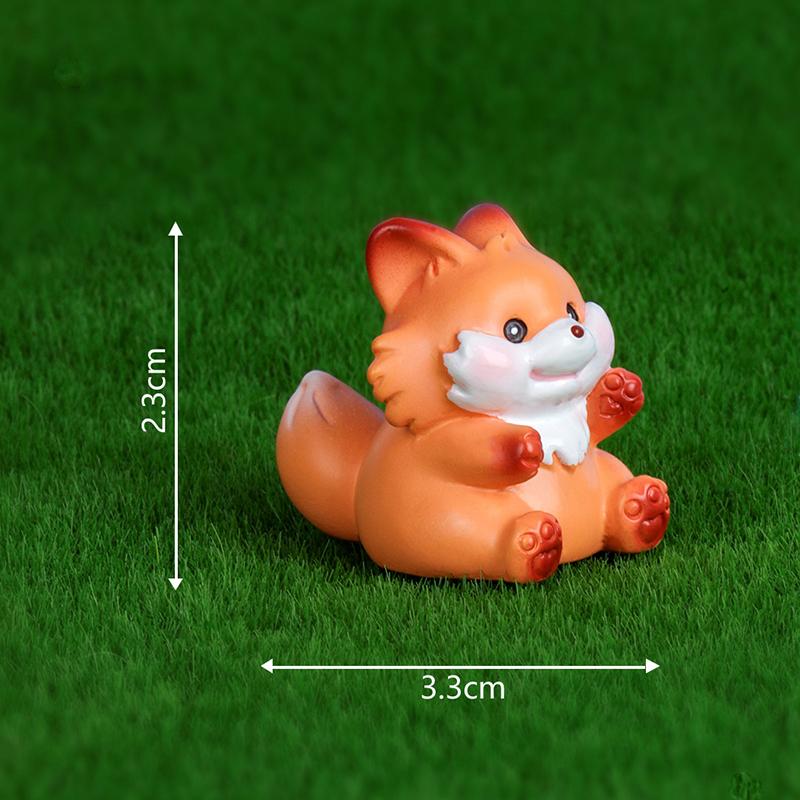 Mini Cute Fox Rabbit Small Ornament Cartoon Bunny Micro Landscape Decoration Model Crafts Car Interior Accessories Gifts