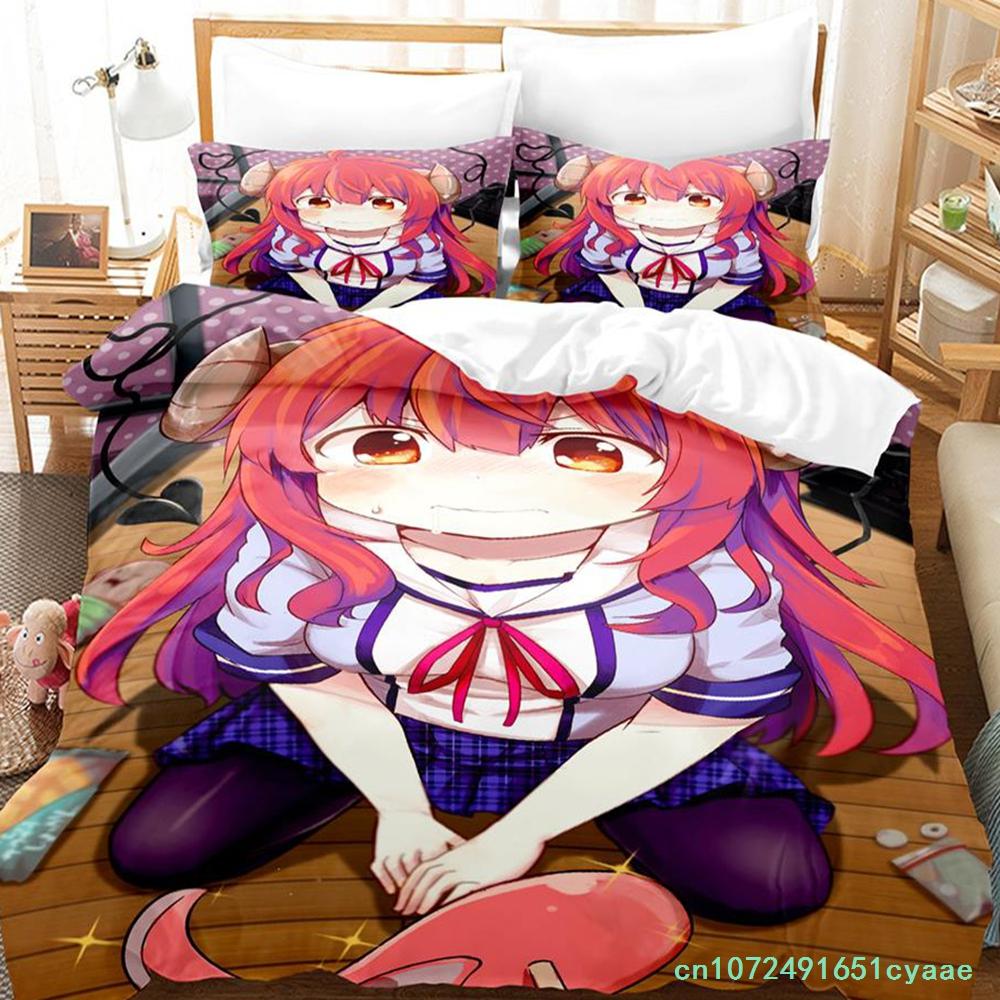 Kawaii Das Dämonenmädchen von nebenan Bettwäscheset Einzelbett Twin Full Queen King Size Bettset Erwachsener Kind Schlafzimmer Bettbezugsets Anime