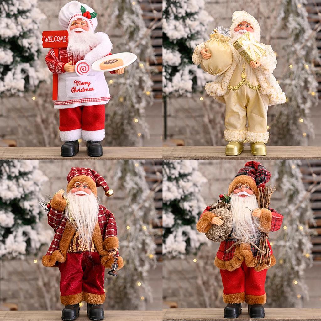Santa Claus Christmas Standing Holiday Figurine Collection Pendant Xmas Tree Hanging Decor Traditional Handmade Doll Ornaments