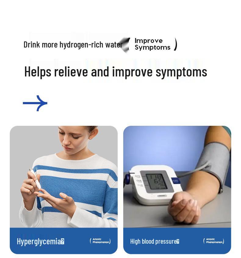 Hydrogen Health Cup: High-Concentration Hydrogen-Rich Water with Electrolysis and Inhalation Function.