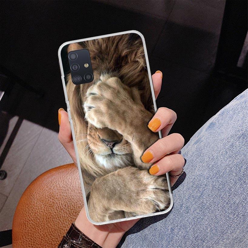 

Lion Alpha Male Cub King Phone Case For Samsung Galaxy A52 A32 A22 A12 A51 A31 A50S A30S A20S A10S Note 20 Ultra 10 Plus S10 A72 Samsung A50