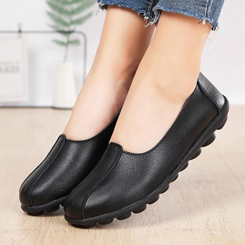 Zapatos planos de cuero femenino cómodos zapatos planos casuales zapatos de  ballet mocasines comprar a buen precio — entrega gratuita, reseñas reales  con fotos — Joom