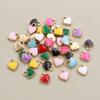 50Pcs 7x8mm Small Colorful Alloy Heart Charms Cute Love Pendants For DIY Bracelet Necklaces Jewelry Making Accessories