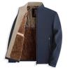 2025 Men's Stand Collar Cotton Jacket - Dad Clothes for Middle-aged and Elderly, Plus Velvet Thickened Outerwear