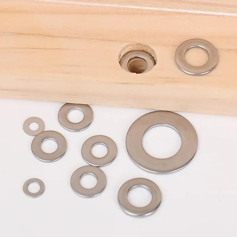 80/180/360/540/720pcs M2 M2.5 M3 M4 M5 M6 M8 M10 Stainless Steel Flat Washer Plain Gaskets Metal Washers Rings for Screw Bolt Assortment Kits