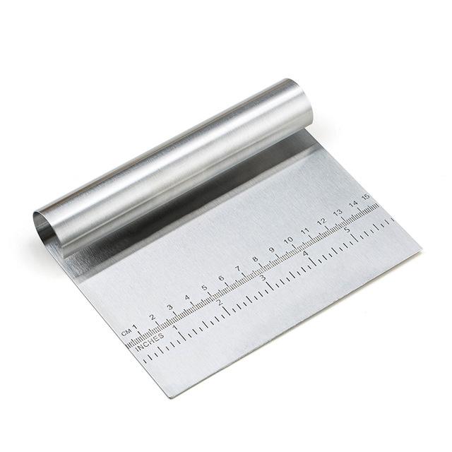 

Stainless Steel Dough Scraper with Scale - Cutting Knife for Dough, Cake, Cream, and Noodles