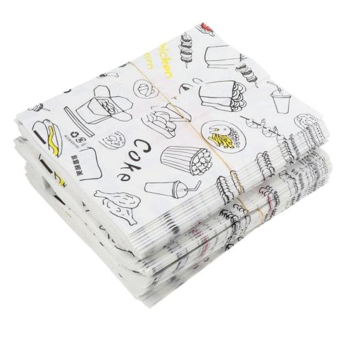

SOESFOUFU 300pcs French Fry Greaseproof Paper Bags, Snack Pouches, Kraft Pastry Bags, Sandwich Lunch Bags, Bakery Bags, Wet Wax Paper Sandwich Bags fo