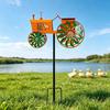 Garden Wind Spinner Kinetic Tractor Wind Sculpture with Rotating Wheels Outdoor Metal Windwill with Stake for Flower Bed Lawn Patio