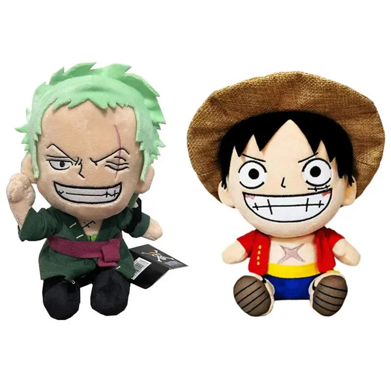 HoT One Piece Anime Figure Zoro Luffy Chopper Plush Toys Cute Cartoon Plushie Stuffed Dolls Pendant Kids Xmas Gifts Cuddly Fluffy Huggable Kawaii