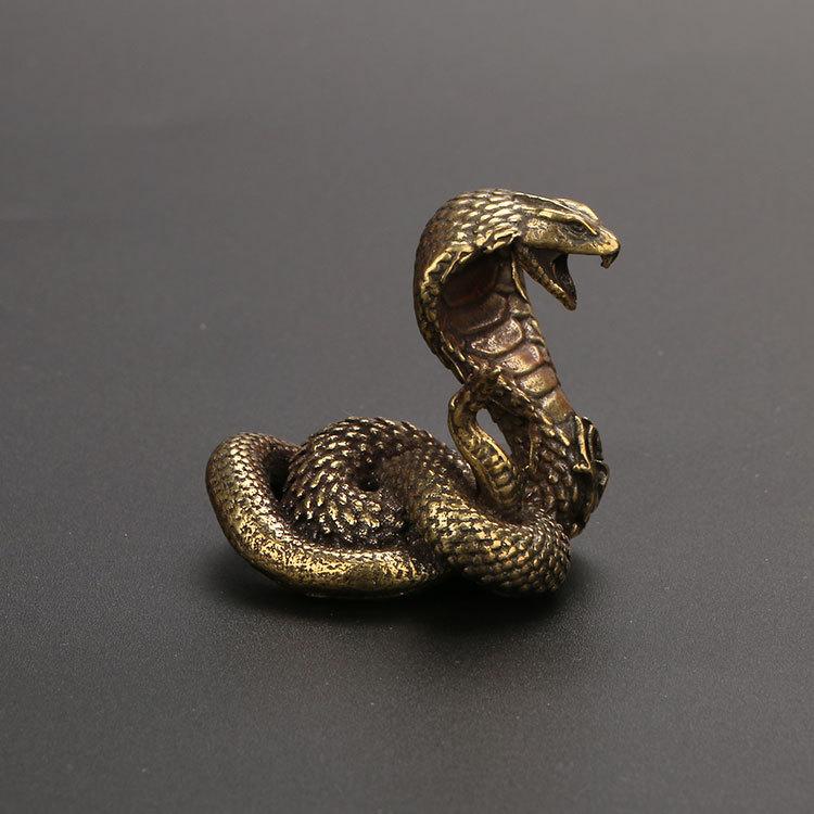 Cobra Bronse Ornament Bronse Skulptur Håndtak Bronse Te-kjæledyr