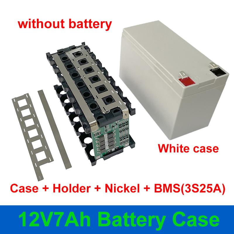 12V 7Ah Storage Box Fit 21PCS 18650 Cells 12V7Ah Battery Case 3*7 Holder 3S 25A BMS for DIY 12.8V LiFePO4 Li-ion Battery Shell