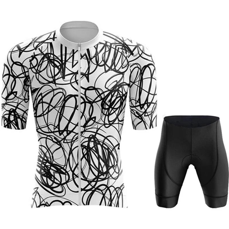 

2026 Cycling Jersey Set Summer Ropa Ciclismo Men s Bicycle Cycling Clothing Stripe design Mountain Bike Jersey Sportswear Suit 4XL