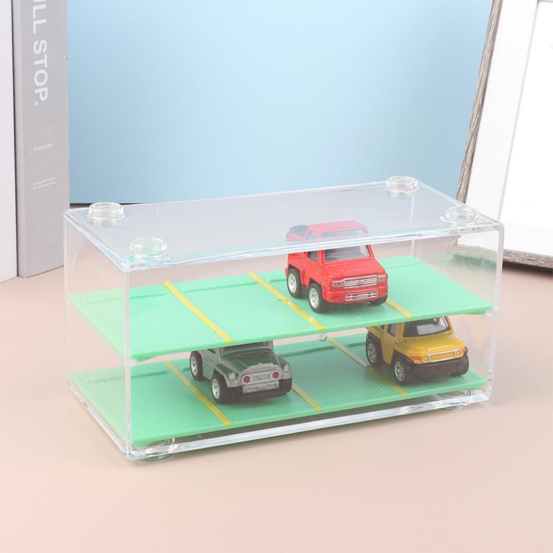 1/64 Car Model Display Shelf With Parking Space Toy Car Transparent Storage Box 8 Slot Showcase Finishing Cabinet