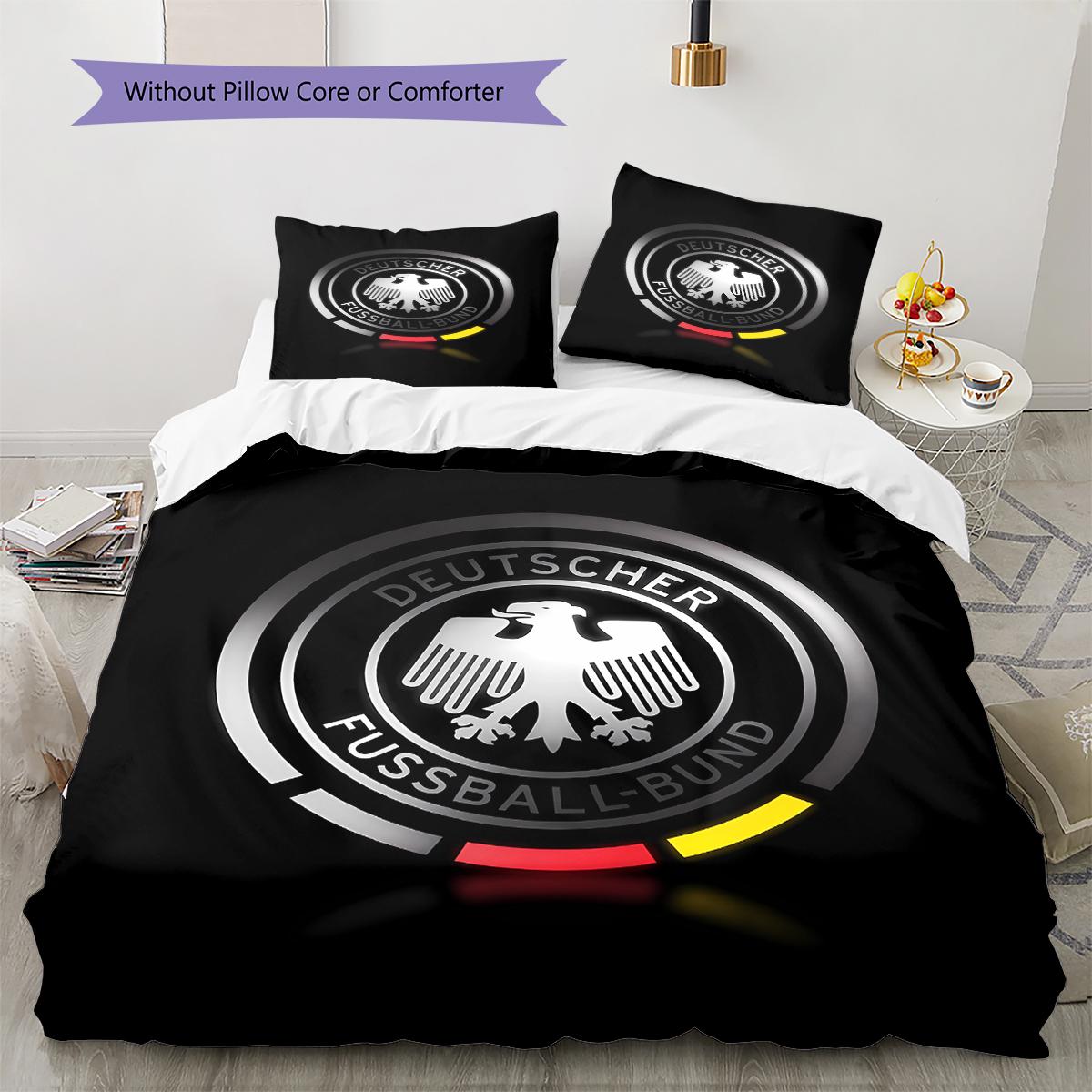 

Germany National Football Team Pattern Bedding,Quilt Set Quilt Cover Pillowcase Home Birthday Gift (1 * duvet cover + 2 * pillowcase, without core) 135x200cm